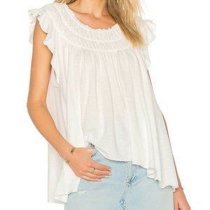 We The Free People Ivory Coconut Tee Smocked M